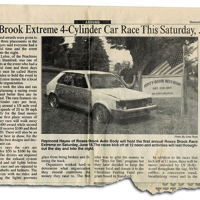 Roses Brook Extreme Car Race to Benefit the Christmas Feeling Fund, Stamford NY